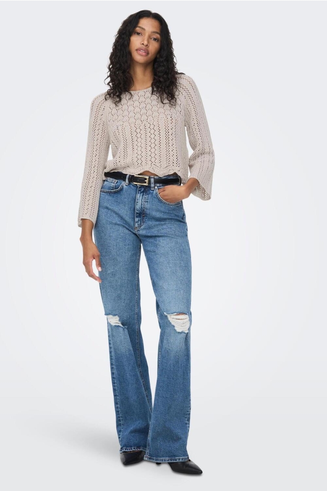 ONLNOLA LIFE 3/4 PULLOVER KNT NOOS 15233173 FEATHER GRAY